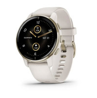 Venu 2 Plus - Cream Gold Stainless Steel Bezel With Ivory Case And Silicone Band - Voice Functionality - 43mm - 010-02496-12 - Garmin